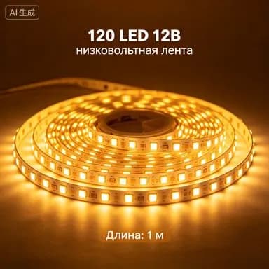 Светодиодная лента 12 Вт, IP20, Теплый белый, 1 шт