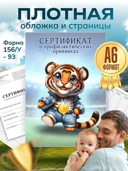 DaMariKa Сертификат прививок A6, 1 шт., листов: 24