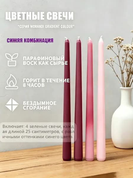 Свечи церковные, 25 см х 2 см, 4 шт