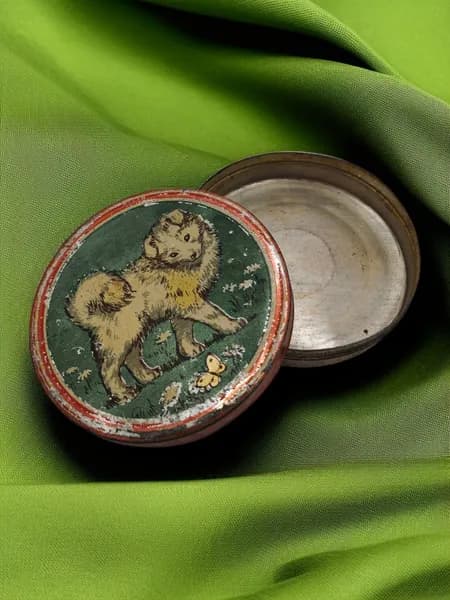 Винтажная жестяная банка из под халвы, СССР, Таллин, размер 10х2,5см
