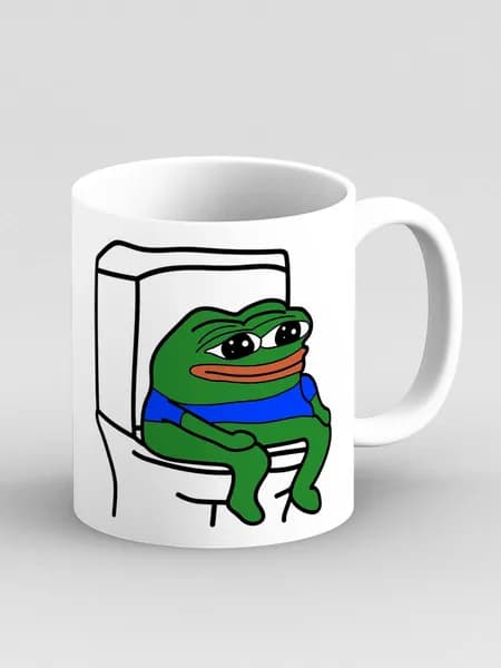 Кружка "Мем лягушка Пепе на унитазе Pepe Frog"