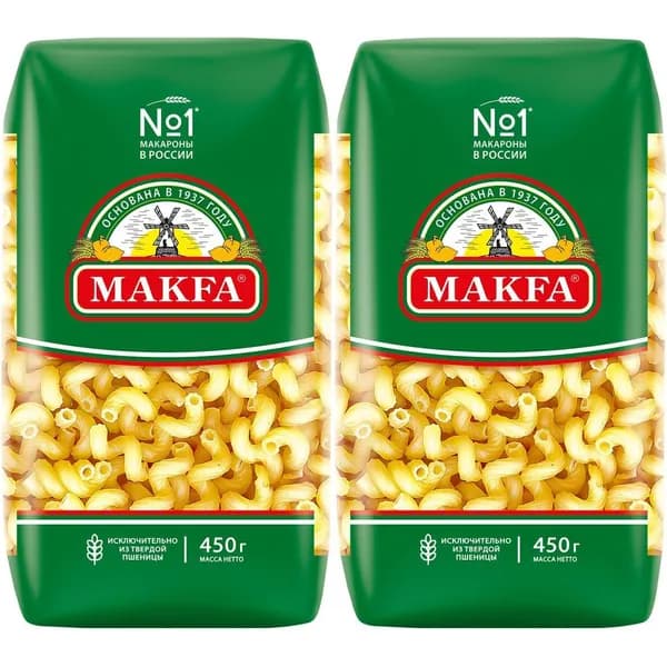 Макаронные изделия Makfa Витки 450 г, набор: 2 штуки