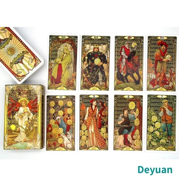 Колода Таро Golden Art Nouveau, 78 карт, мелованная бумага