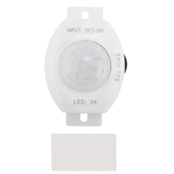 PIR датчик движения инфракрасный DC5-24V: автоматическое включение/выключение, таймер для светодиодной ленты, настенный светильник (белый)