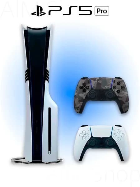 Игровая приставка Sony PlayStation 5 PRO + дисковод + 2 геймпад (камуфляжный, Camouflage Gray)