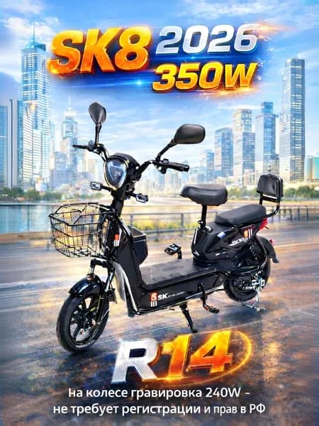 Sky Way Электроскутер SK8 350W 14d, черный