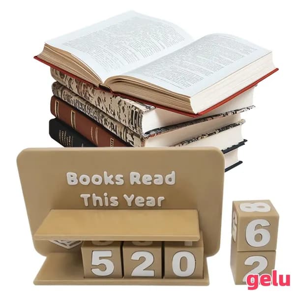 Счётчик книг на год из пластика в хаки с цифрами и подставками