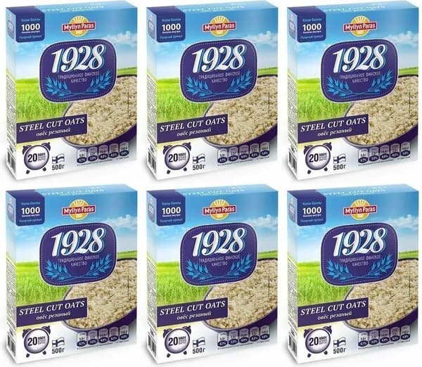Овес Myllyn Paras Steel Cut Oats резаный, комплект: 6 упаковок по 500 г
