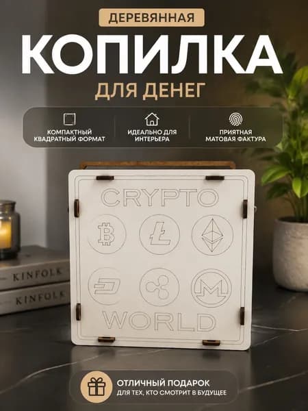 Копилка для денег "CRYPTO WORLD", 16х16 см, 1 шт