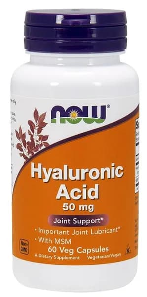 Hyaluronic Acid with MSM NOW (60 вег кап)