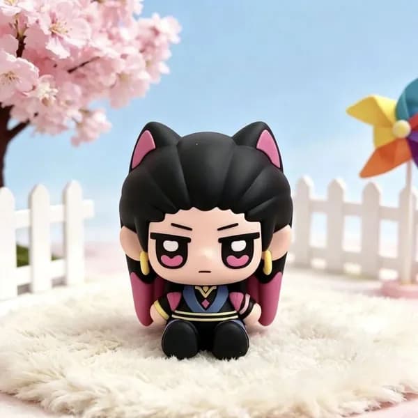 Коллекционная фигурка Omen в стиле чиби с кошачьими ушками, PVC модель для рабочего стола