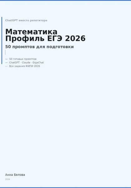 Математика профиль ЕГЭ 2026: 50 промптов по заданиям ФИПИ | Белова Анна | Электронная книга
