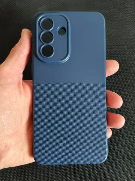 Чехол пупырчатый на Samsung A36 матовый синий