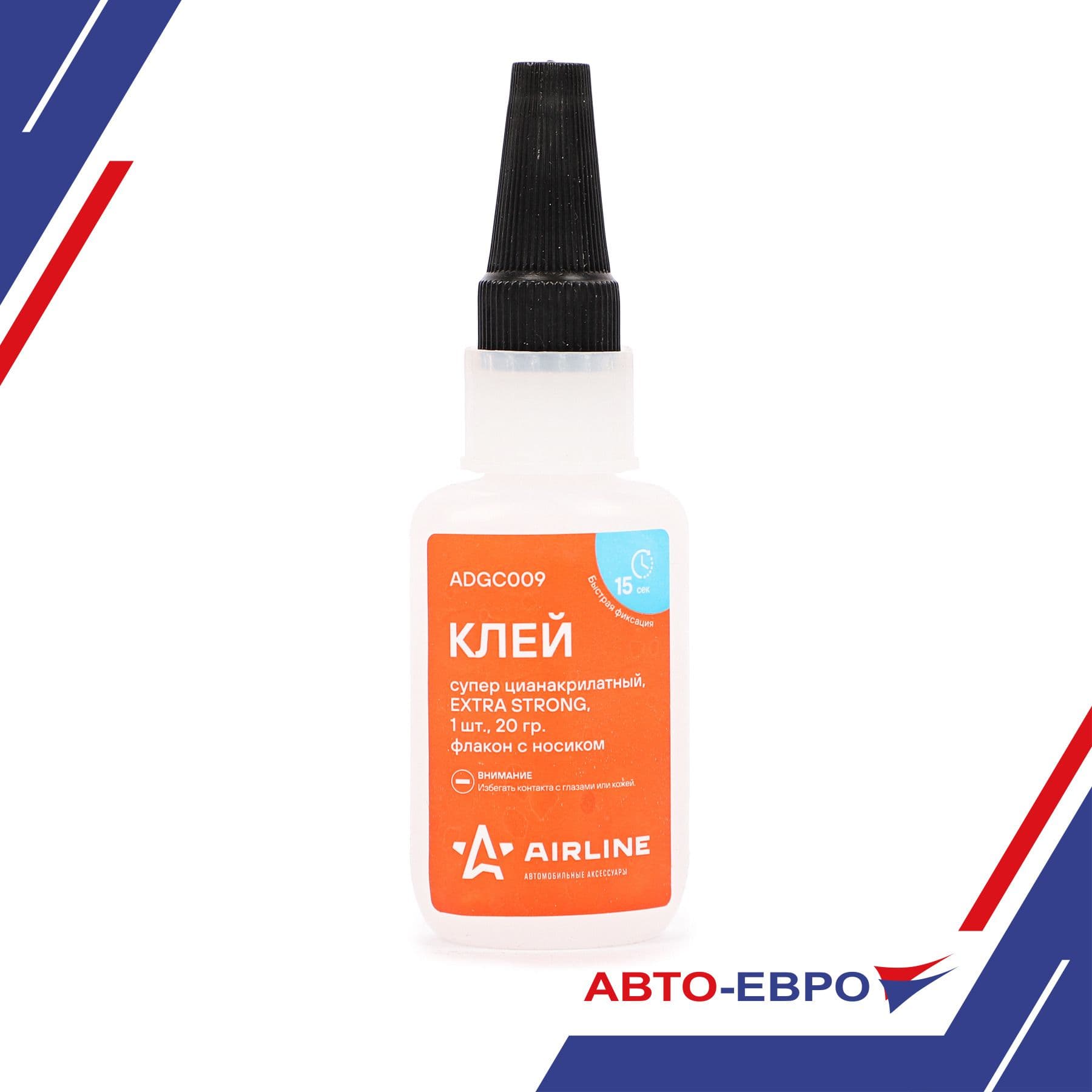 Клей супер цианакрилатный EXTRA STRONG, 1 шт., 20 гр., флакон с носиком (ADGC009)