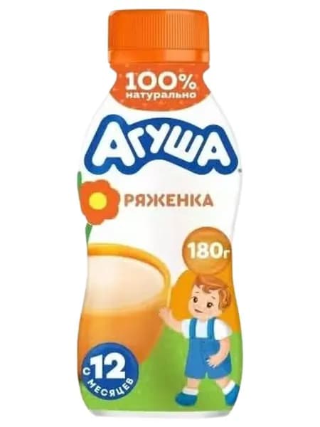 Напиток кисломолочный Ряженка детская Агуша 3,2% с 12 мес охлажденный 180 г