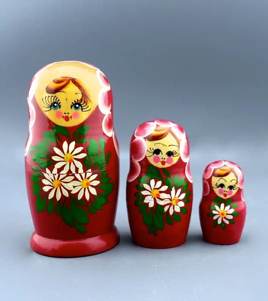 Матрешка 3в1 Фабрика "Сувенир" в г. Серов ручная роспись от 4, до 10 см СССР 1970-1980-е гг