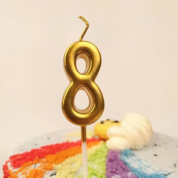 Свечи для торта цифра 8 "8", 9.5 см х 3 см, 1 шт