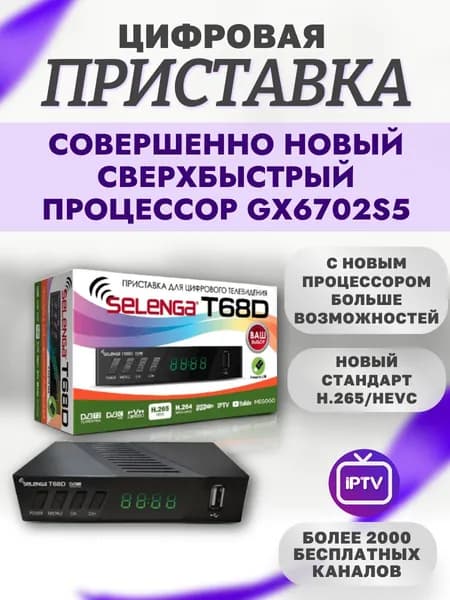 Приставка цифровая, ресивер для телевизора, тв приставка с тюнером для хорошего бесплатного цифрового тв на 20 каналов