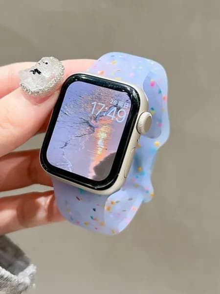 Спортивный силиконовый ремешок для Apple Watch 38mm 40mm 41mm 42mm 44mm 45mm 46mm 49mm, дышащий браслет для iWatch Series 11 10 9 8 7 6 5 4 3 SE3/2nd Ultra
