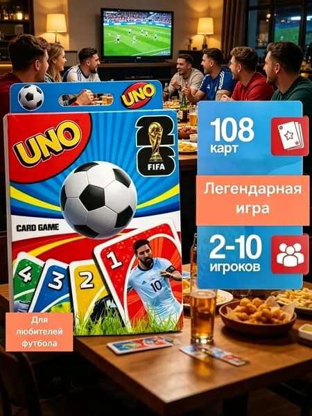 Настольная игра UNO карточная игра. Футбол.
