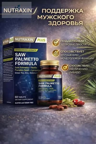 Нутраксин экстракт карликовой пальмы 60 таблеток / Nutraxin Saw Palmetto Formula 60 Tablet