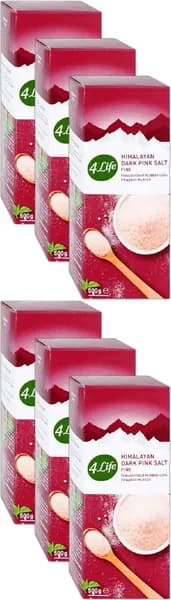 Соль гималайская розовая 4Life мелкая, комплект: 6 упаковок по 500 г