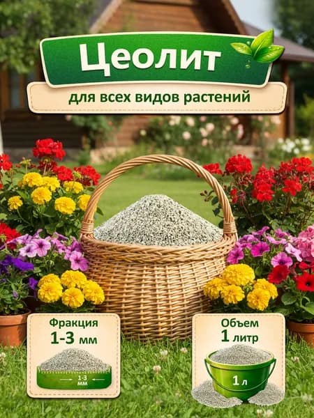 Цеолит для растений 1 л, Фракция 1-3 (мелкий)