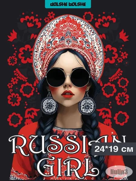 Термонаклейка на одежду Russian Girl 24*19см