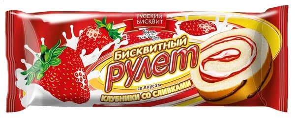 Рулет бисквитный Клубника со сливками "Русский бисквит" 175 г