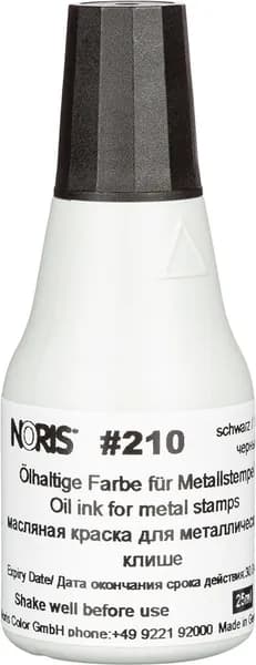 Краска штемпельная NORIS специальная 210А, черная, масляная основа, 25 мл, Германия