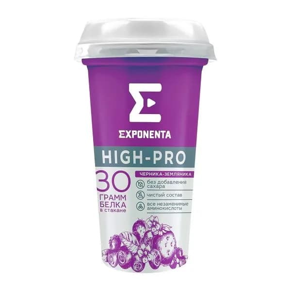Кисломолочный напиток Exponenta High-Pro обезжиренный черника земляника 250г