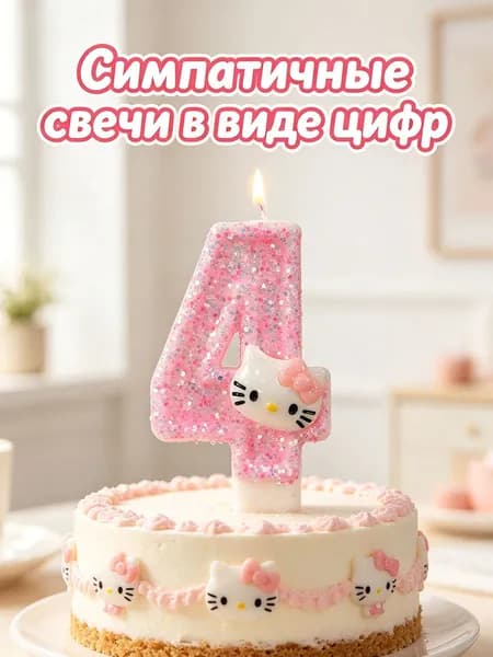 Свечи для торта цифра 0, цифра 1 "Без отдушки", 7.5 см х 4 см, 1 шт