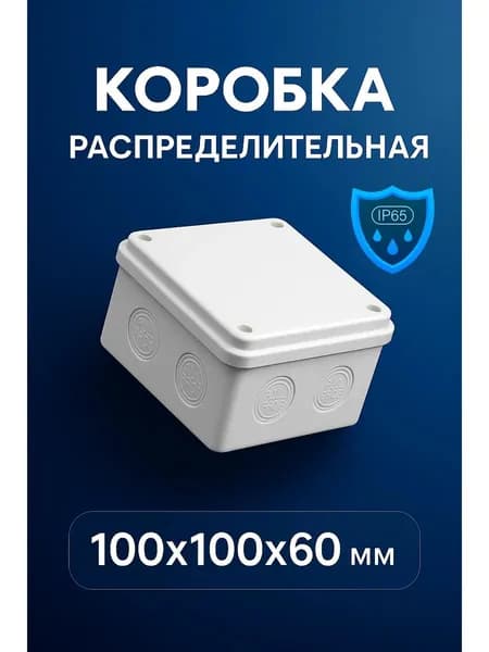 Коробка распределительная для проводов герметичная 100х100х60 мм. IP65 1 шт. Уцененный товар