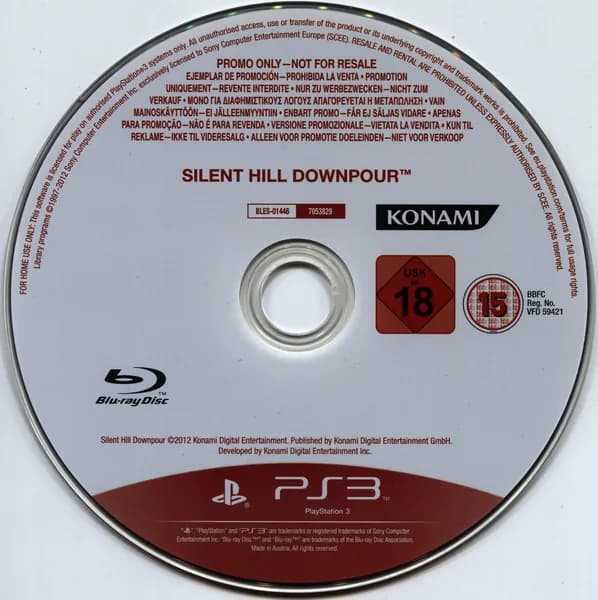 Silent Hill Downpour Promo Disk (PS3) Винтаж