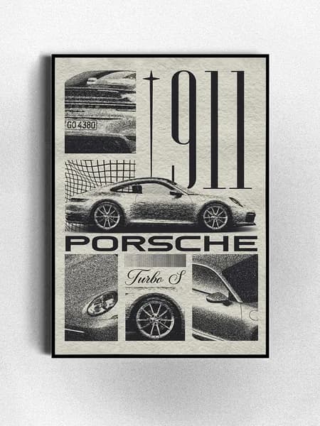Постер на стену Porshce 911 без рамки (А3)