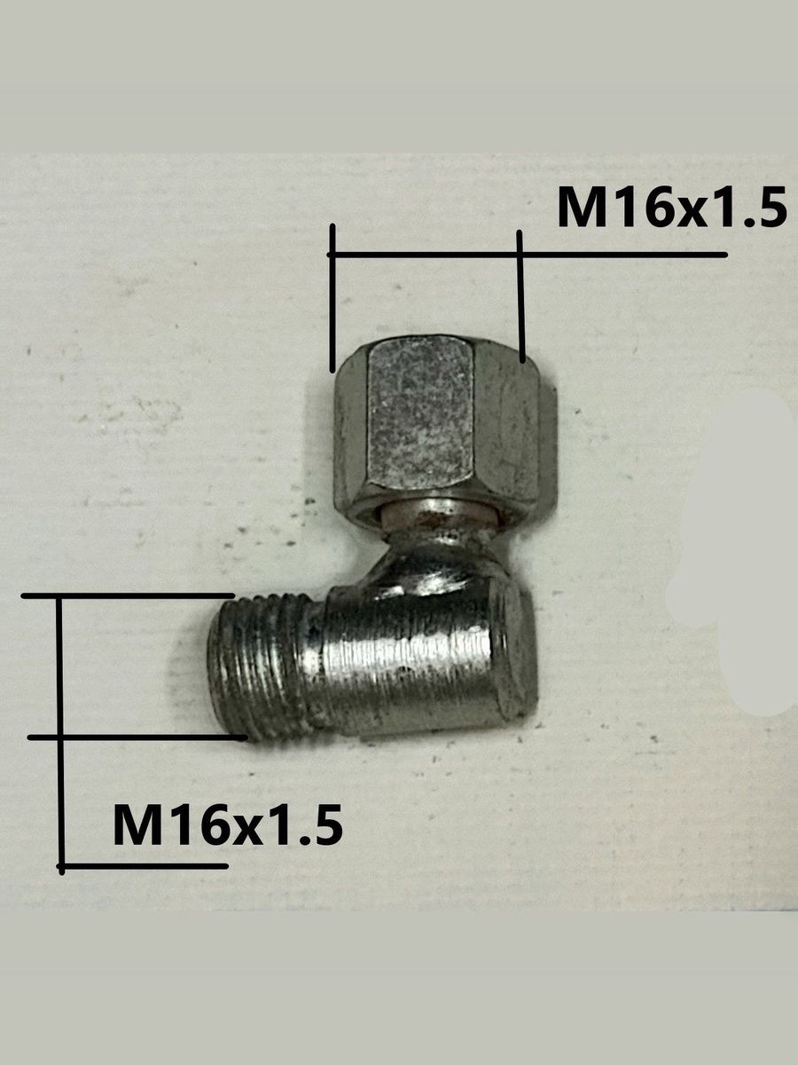 Штуцер уголок М16х1,5 гайка накидная М16х1.5