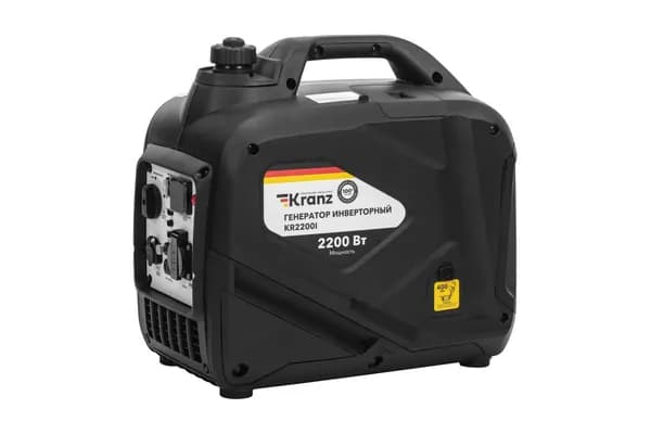 Инверторный генератор KRANZ KR2200I 2,2 кВт, 230 В, 4 л, закрытый корпус, ручной старт KR-16-1141