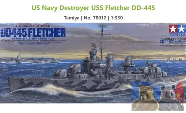 Tamiya 78012 1350 WWII ВМС США эсминец класса Fletcher Пластиковый набор моделей