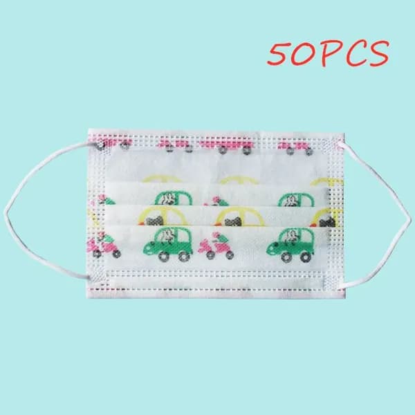 Детские одноразовые маски с героями мультфильмов 10/50 шт, 3-слойная защита, гипоаллергенные, на резинках, для детей от 3 лет