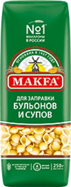 Макароны Ракушечки для заправки Макфа, 250г