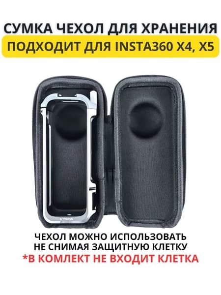 Cумка чехол для хранения камеры с клеткой Insta360 X4, X5