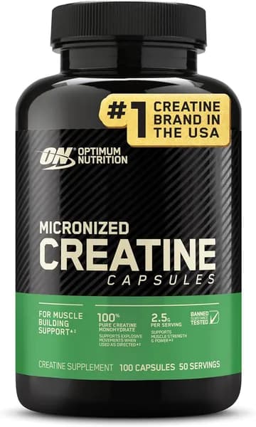 Креатин Optimum Nutrition Micronized Creatine Capsules, 145 г (100 капсул)