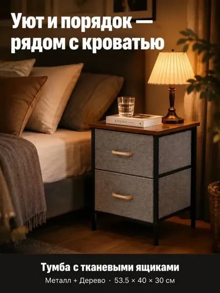 Тумба прикроватная с ящиками