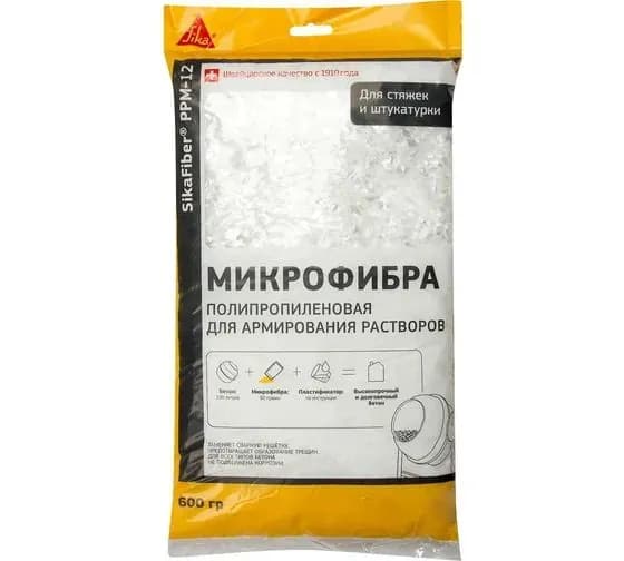 Полипропиленовая фибра для бетонов и растворов SIKA Fiber PPM-12, 0.6 кг