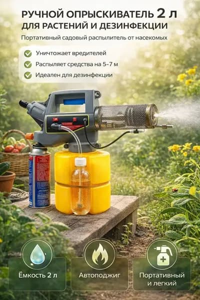 Опрыскиватель ручной 2 л для растений и цветов, портативный садовый распылитель воды с насосом для сада и огорода