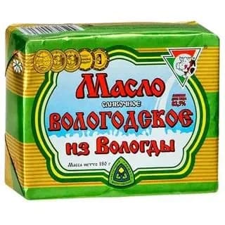 Масло сливочное Вологодское 82.5%, из Вологды , 180 г 2 шт
