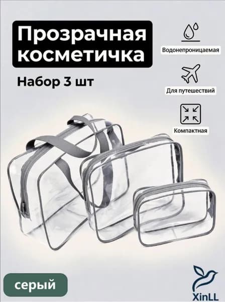 Набор матовых прозрачных сумок в роддом 3 штуки, включающий большой, средний и маленький размеры для вещей мамы и малыша, изготовленных из прочного качественного материала.