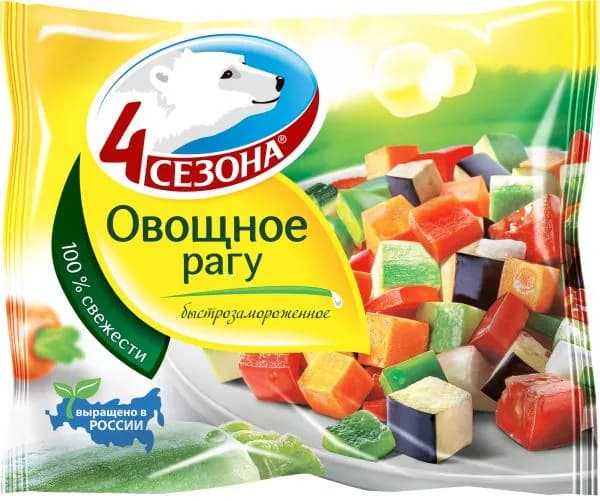 Смесь овощная 4 Сезона Рагу быстрозамороженная 400г