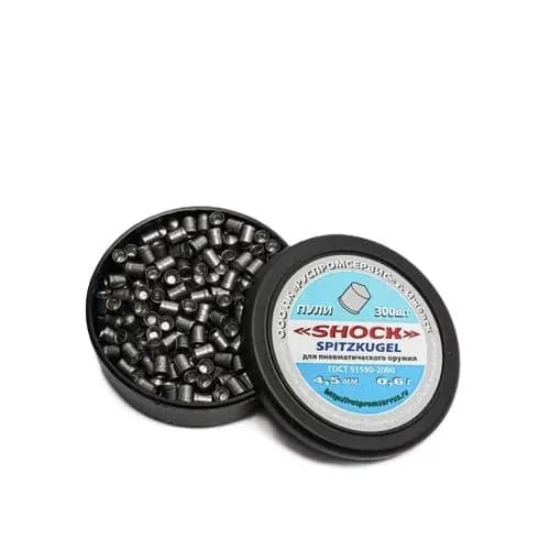 Пули "SHOCK" spitzkuger 0,6 г, 4,5 мм, Ижевск (300 шт.) кор. 100 шт.
