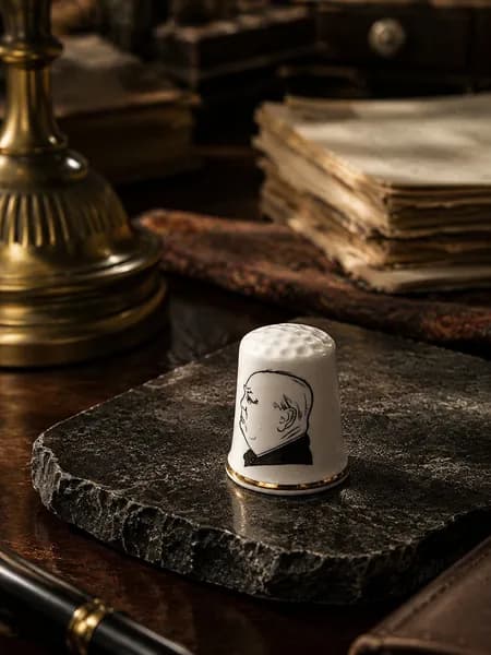 Фарфоровый напёрсток "Cabinet War Rooms" музейная серия костяной фарфор Staffordshire Fine Bone China 2.5 см Англия 1990-е гг.